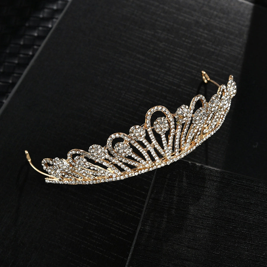 fashion crown alloy inlay zircon crown 1 piece