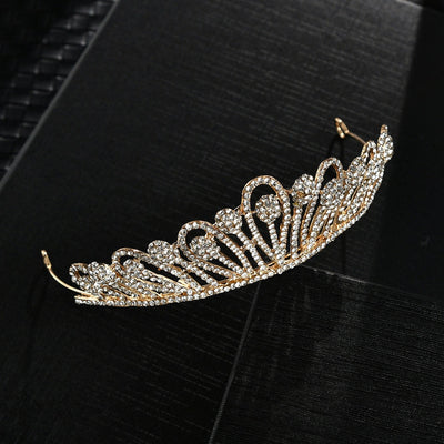 fashion crown alloy inlay zircon crown 1 piece
