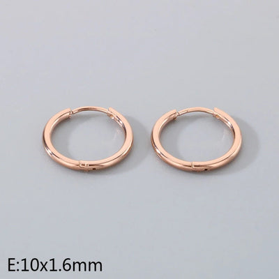 1 Pair Simple Style Round 304 Stainless Steel 18K Gold Plated Earrings