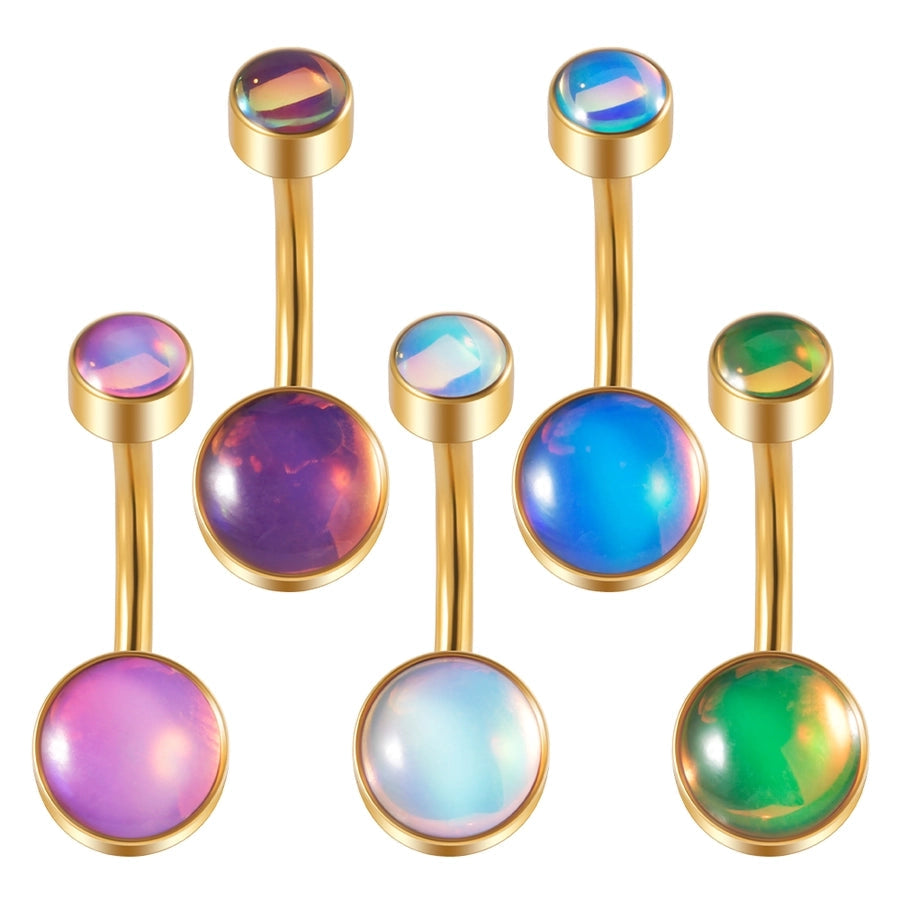 1 Piece Belly Rings Casual Elegant Vacation Geometric 304 Stainless Steel Plating Resin 18K Gold Plated