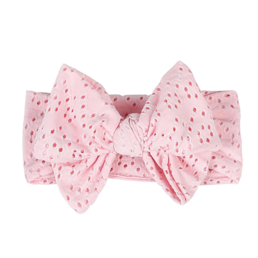 pastoral polka dots cloth bowknot hollow out hair band