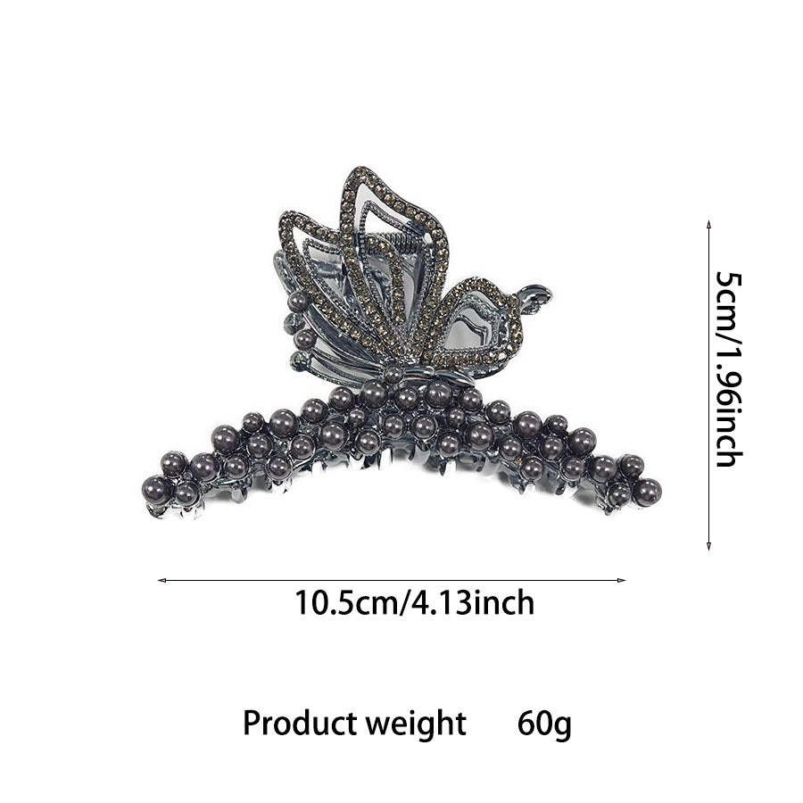 Women's Simple Style Classic Style Butterfly Alloy Inlay Pearl Hair Claws