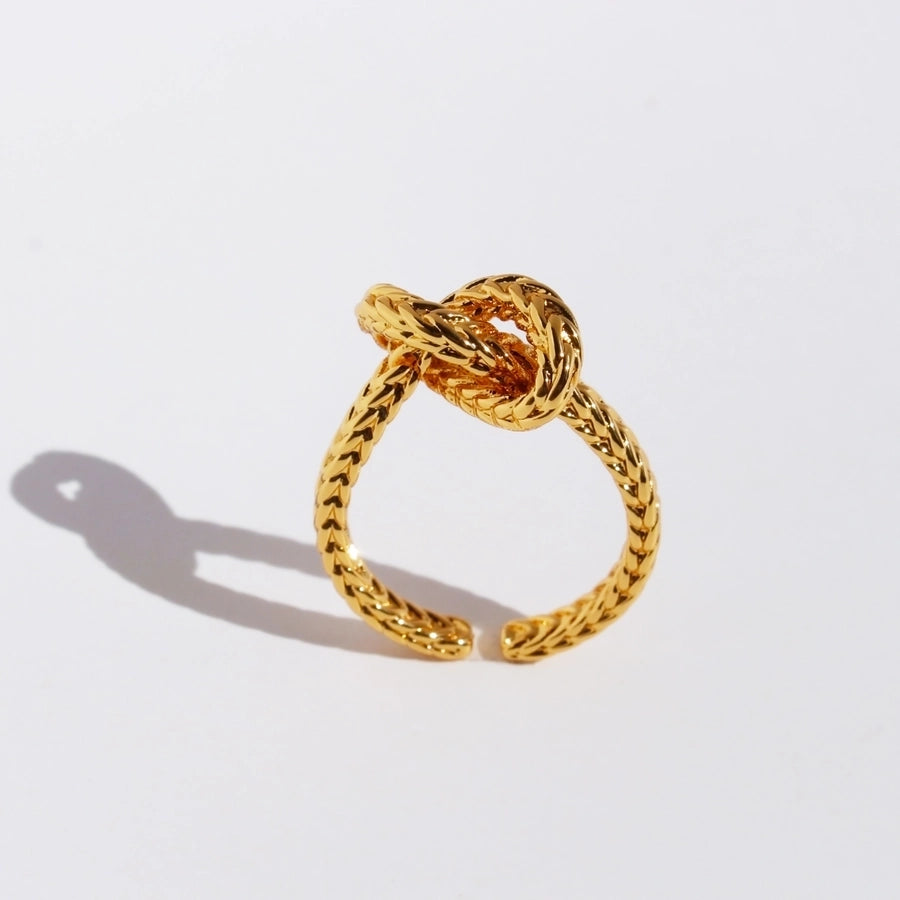 Brass 24K Gold Plated Geometric Open Rings