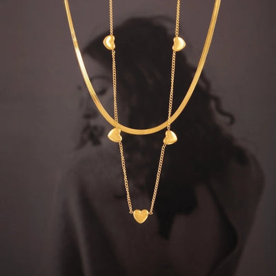 Jewelry Casual Beach Simple Style Heart Shape Titanium Steel Necklace