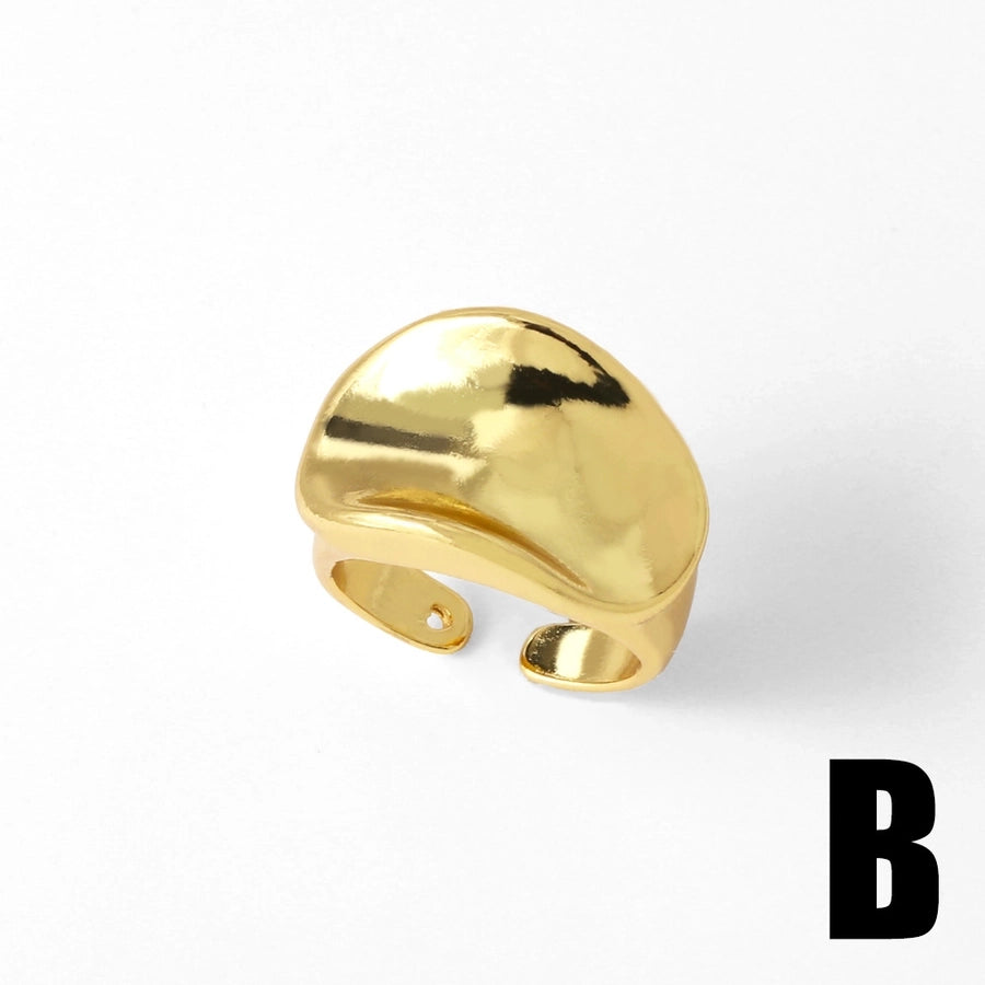 Copper 18K Gold Plated Plating Irregular Open Rings