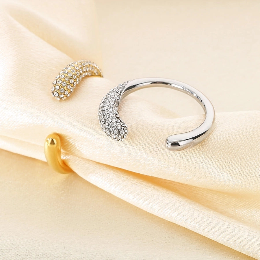 Jewelry Vintage Style C Shape 304 Stainless Steel 18K Gold Plated Open Rings