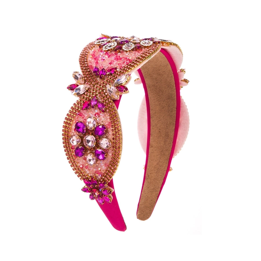 vintage style classic style flower rhinestone inlay rhinestones hair band