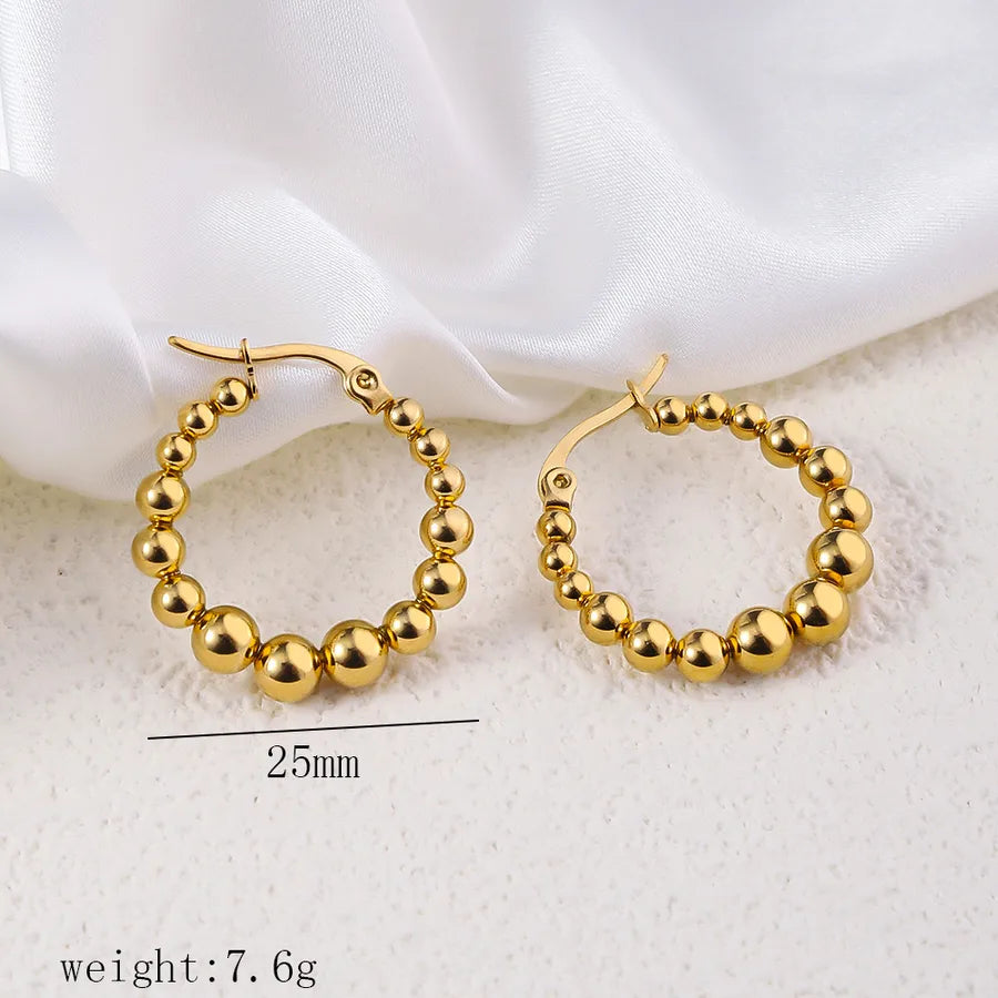 1 Pair Simple Style Commute Geometric Heart Shape Plating Titanium Steel Drop Earrings Earrings Ear Studs