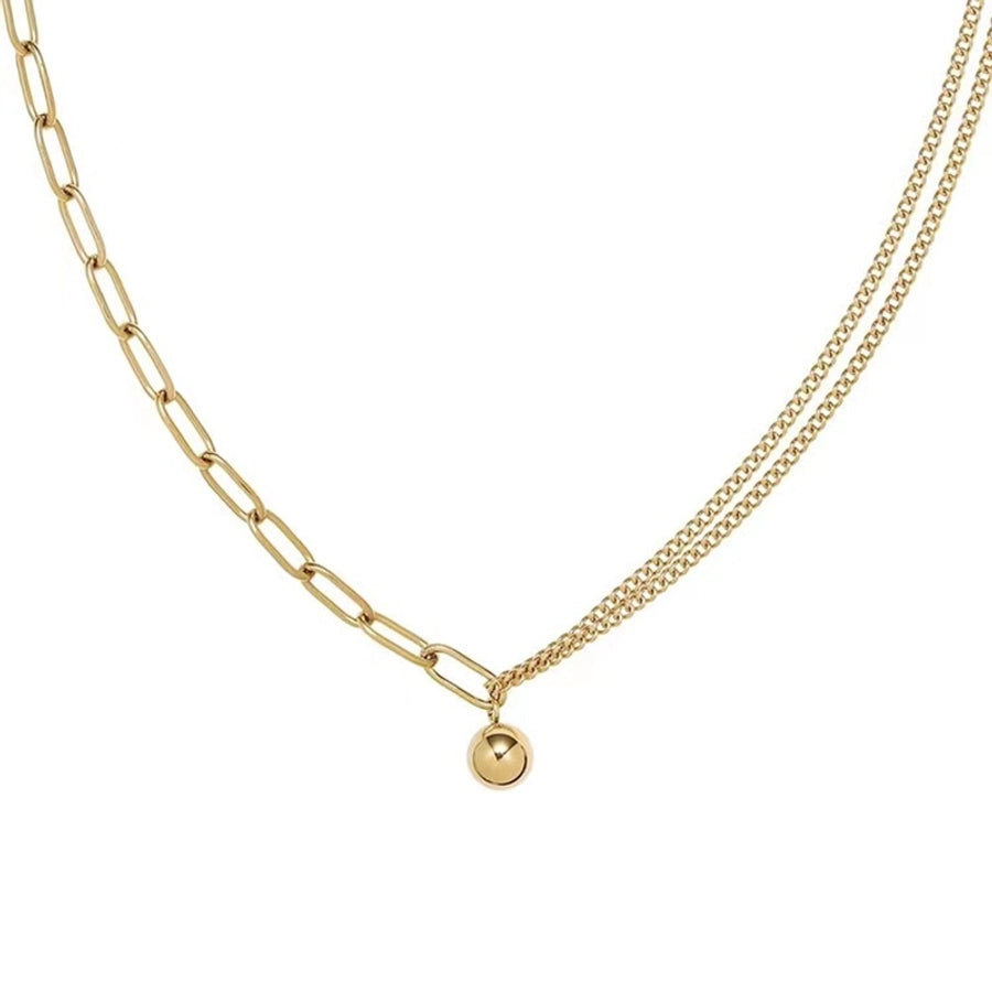 Jewelry Simple Style Ball Titanium Steel Pendant Necklace