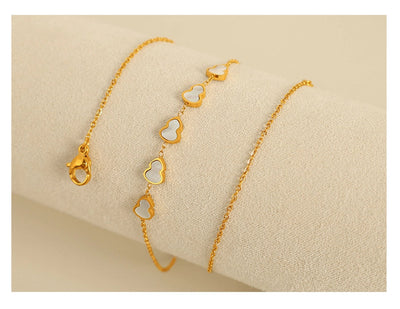 Jewelry IG Style Elegant French Style Gourd 304 Stainless Steel Shell 18K Gold Plated Polishing Pendant Necklace