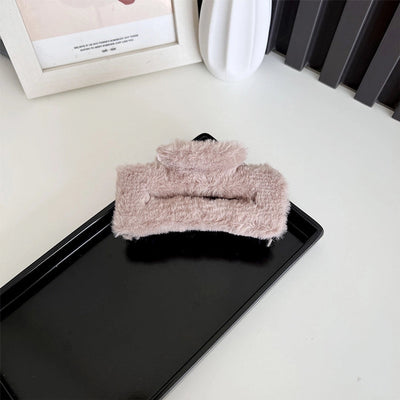 Women's Simple Style Solid Color PC Plush Hair Claws