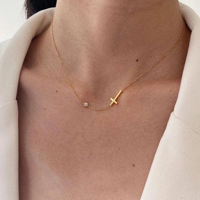 Jewelry Simple Style Cross Titanium Steel Plating Necklace