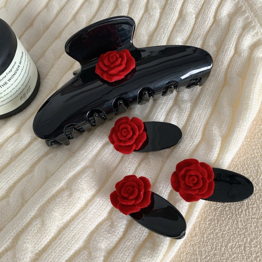 Women's Korean Style Flower Acetic acid sheets Hair Claws