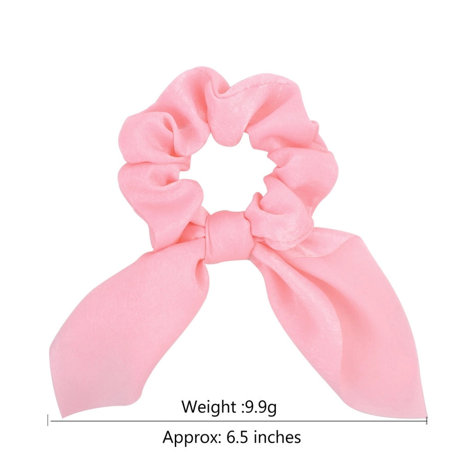 fashion simple solid color rabbit ears knot satin headdress head rope