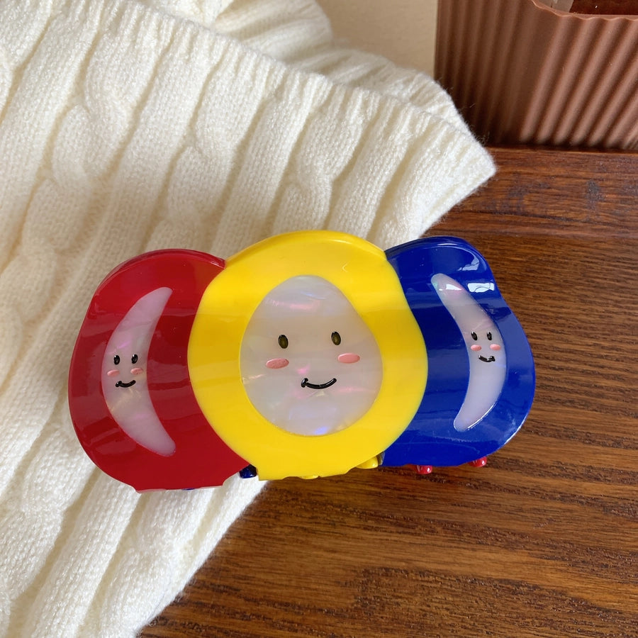 women's cartoon style cute  face acetic acid sheets hair claws