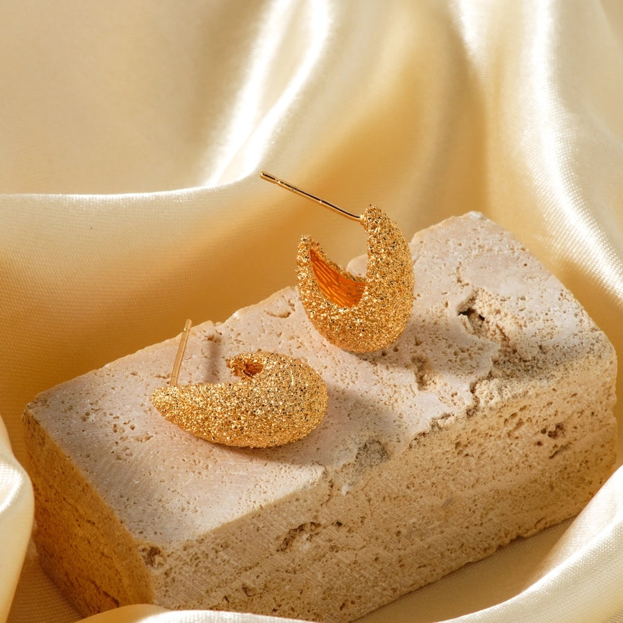 1 Pair Elegant Business Tropical Geometric Asymmetrical Copper K Gold Plated Earrings