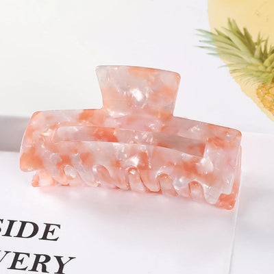 simple style color block acetic acid sheets carving hair claws 1 piece