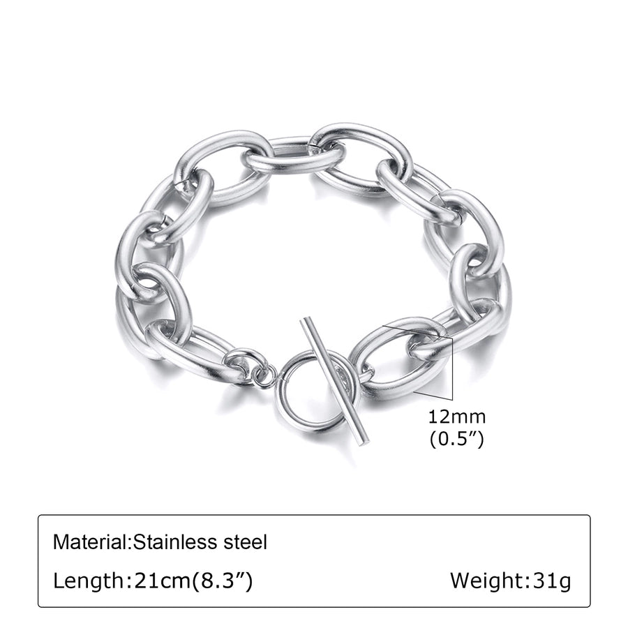 Elegant Simple Style Streetwear Solid Color 304 Stainless Steel 18K Gold Plated Bracelets In Bulk