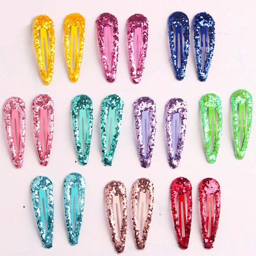 girl's simple style water droplets sequin hair clip