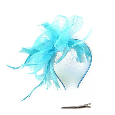 wave elastic net handmade bow feather hair accessories performance banquet accessories