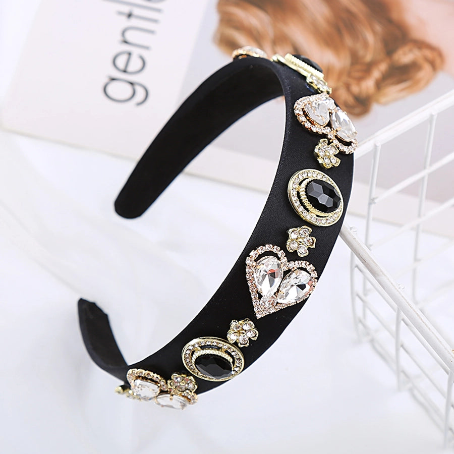 elegant oval heart shape rhinestone hair band