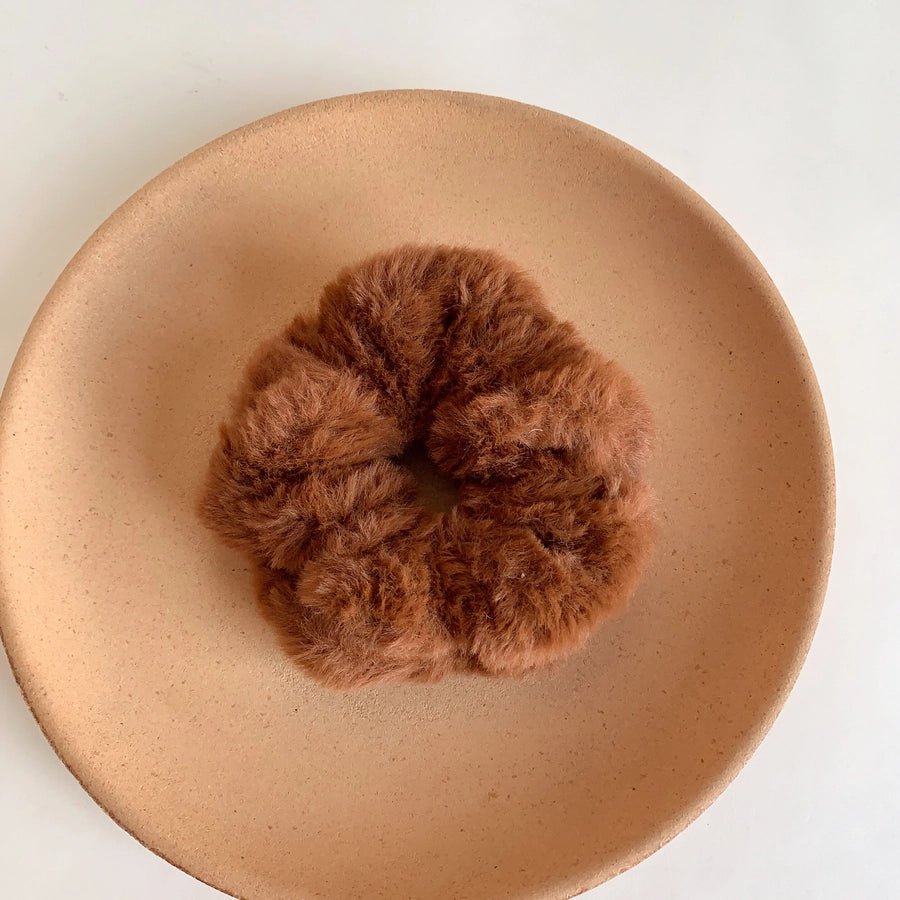 cute solid color cloth flannel hair tie