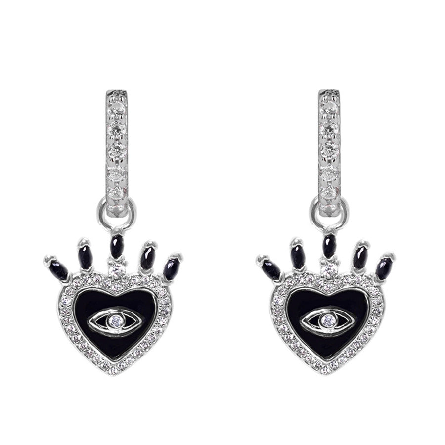 1 Pair IG Style Geometric Inlay Copper Zircon Gold Plated Earrings