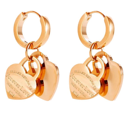 Jewelry Simple Style Heart Shape 304 Stainless Steel Plating Earrings Necklace