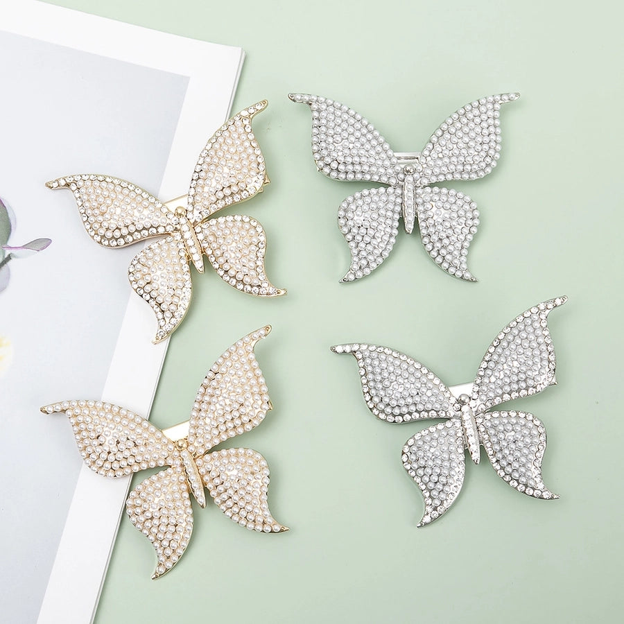 women's simple style butterfly metal plating hair clip