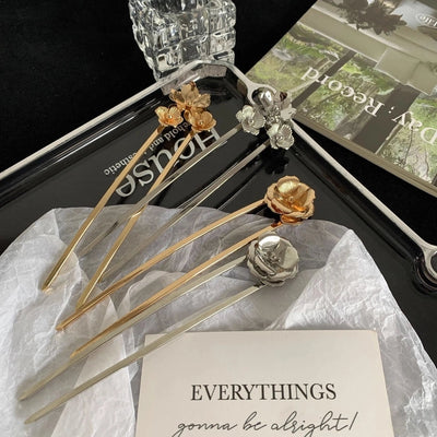 retro u shape metal plating hairpin