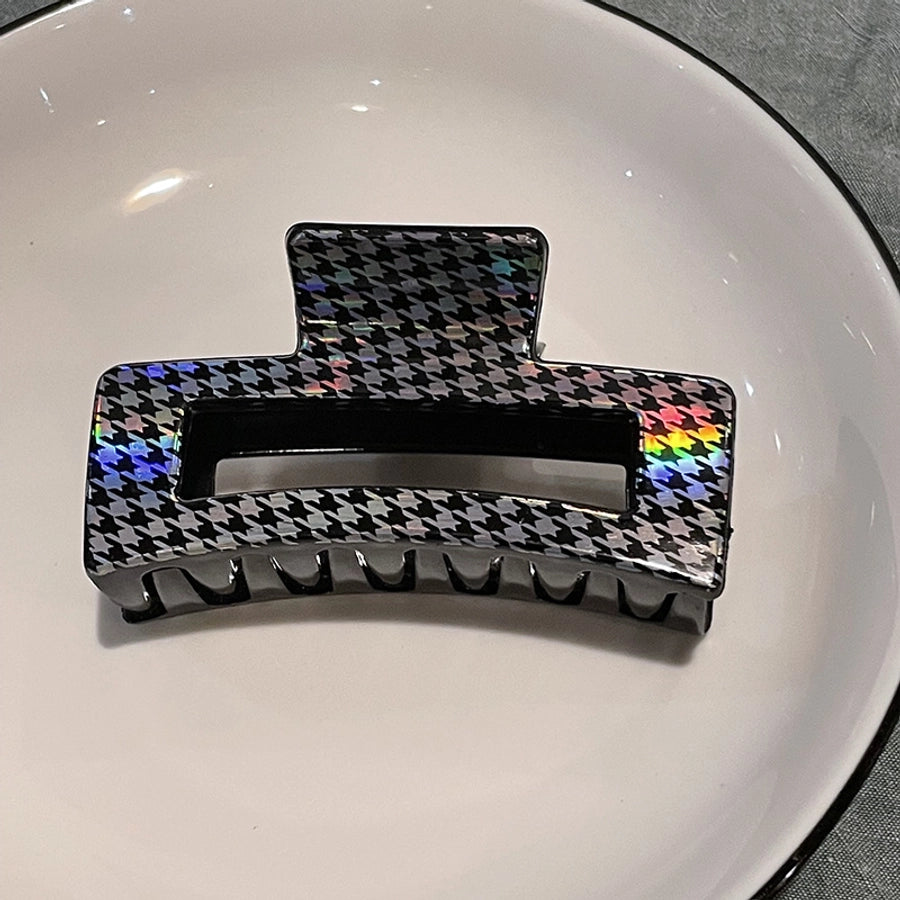 simple style cows plaid cheetah print plastic stoving varnish hollow out hair claws