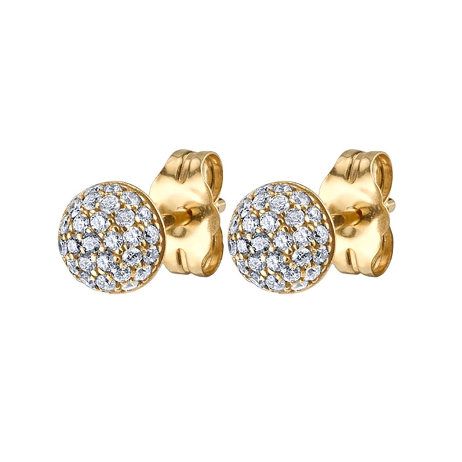 1 Pair IG Style Shiny Geometric Inlay Copper Zircon 24K Gold Plated Ear Studs