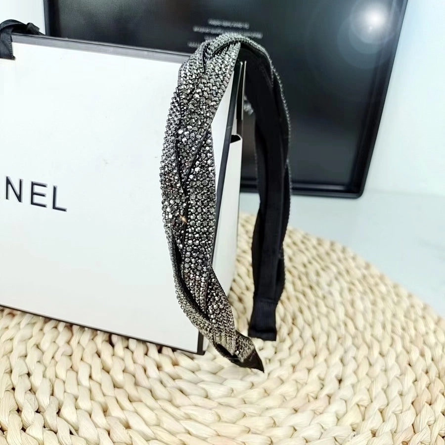 Women's Simple Style Classic Style Solid Color Alloy Rhinestone Inlay Hair Band