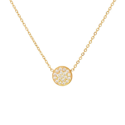 Jewelry IG Style Simple Style Round 304 Stainless Steel Zircon 14K Gold Plated Inlay Necklace