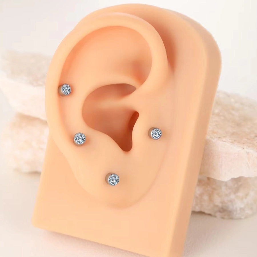 1 Piece Lip Rings Simple Style Shiny Panda Glasses Spider Pure Titanium Titanium Alloy Zircon 14K Gold Plated White Gold Plated Lip Rings Ear Cartilage Rings & Studs