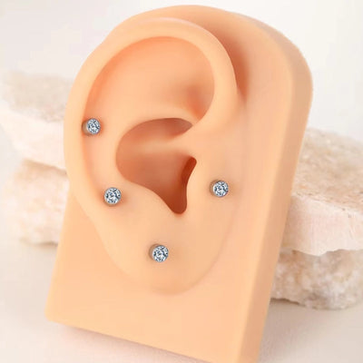 1 Piece Lip Rings Simple Style Shiny Panda Glasses Spider Pure Titanium Titanium Alloy Zircon 14K Gold Plated White Gold Plated Lip Rings Ear Cartilage Rings & Studs