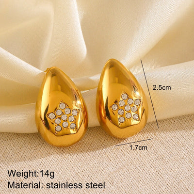 1 Pair Retro Simple Style Classic Style Geometric Heart Shape Bow Knot Plating 304 Stainless Steel Ear Studs