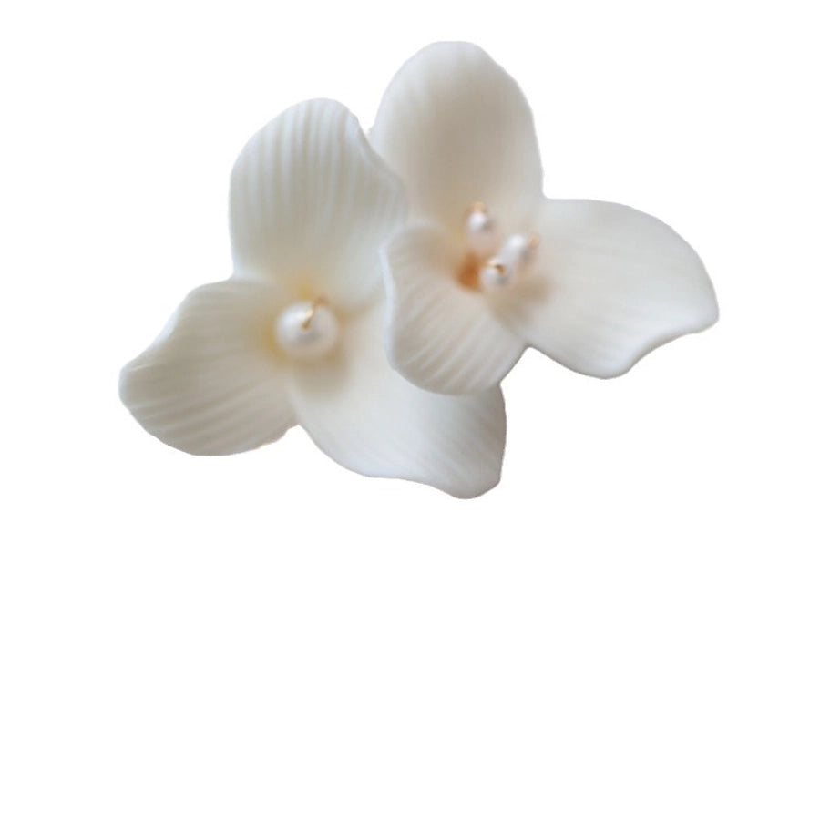 Women's Elegant Streetwear Flower Imitation Pearl Metal Hair Combs