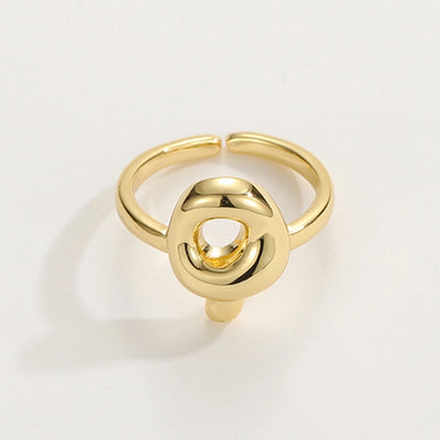 Copper 18K Gold Plated Plating Letter Copper Rings