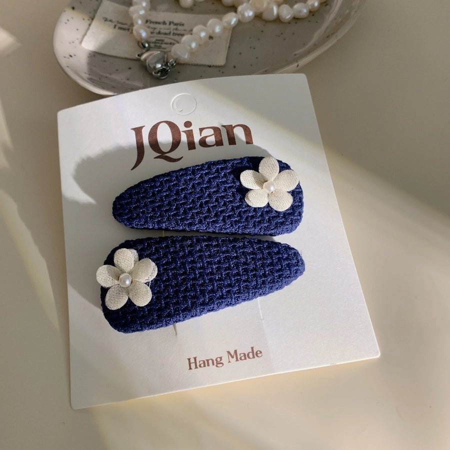 Sweet Simple Style Women's Plaid Bow Knot Cloth Hair Clip