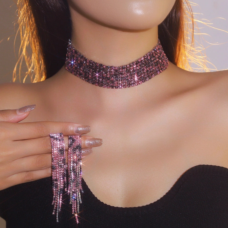 Jewelry Glam Streetwear Leopard Rhinestone Copper Rhinestones Jewelry Set