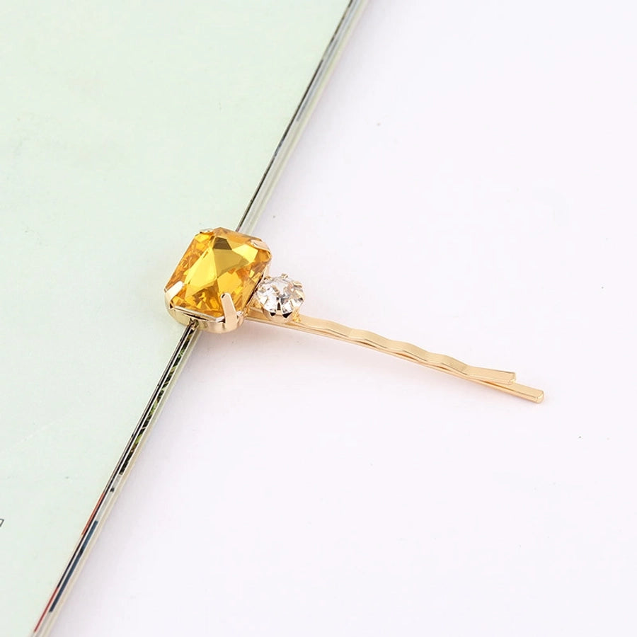 Women's Sweet Rectangle Alloy Plating Inlay Zircon Hair Clip