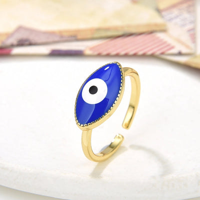 Copper Plating 18K Color Retaining Glossy Dripping Oval Open Ring