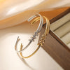 Retro Simple Style Commute Geometric 304 Stainless Steel Cuff Bracelets In Bulk
