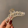 elegant waves alloy plating hollow out inlay zircon hair claws