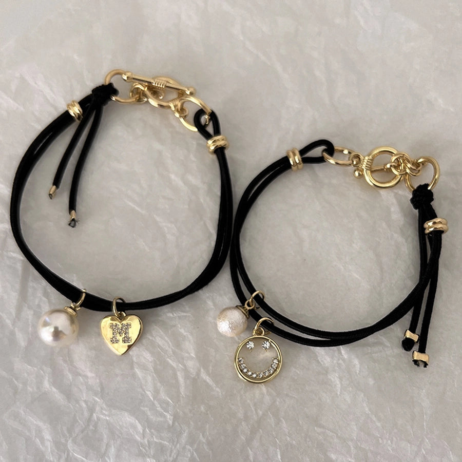 Women's Simple Style Heart Shape Smiley Face Alloy Hair Tie