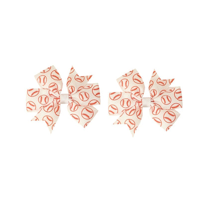 Women's Korean Style Basketball Bow Knot Polyester Hair Clip