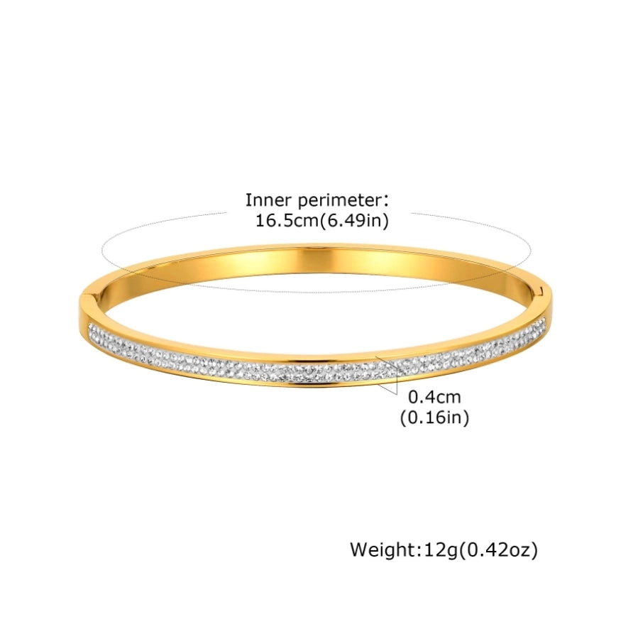 Classic Style Solid Color 304 Stainless Steel 18K Gold Plated Bangle In Bulk