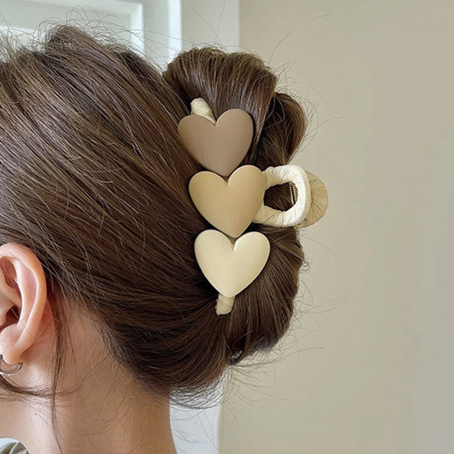 Online celebrity Korean style gradient love back head temperament female hairpin summer simple sweet  shark clip grip