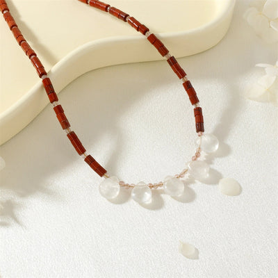 Ethnic Style Water Droplets natural stone Copper Pendant Necklace In Bulk